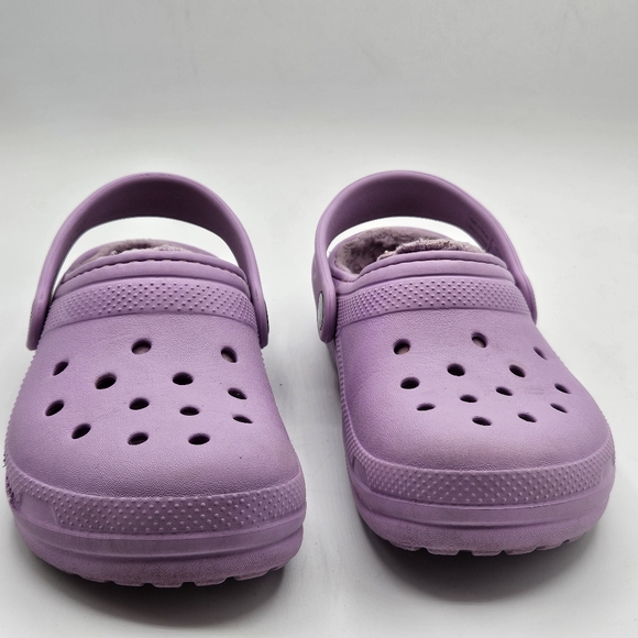 Crocs fleece lined clog purple lilac size 1 - Picture 13 of 15